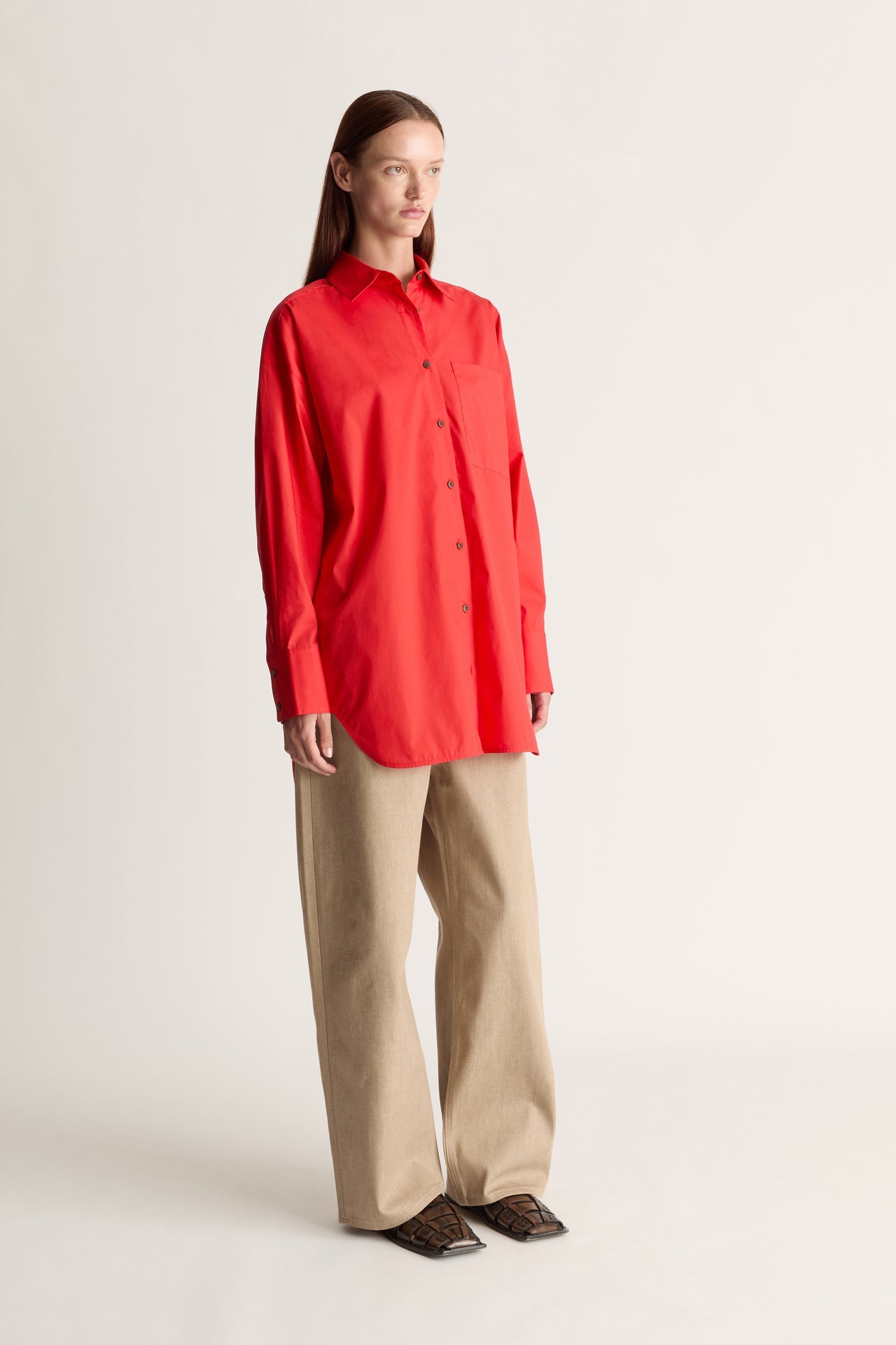LM red cotton shirt