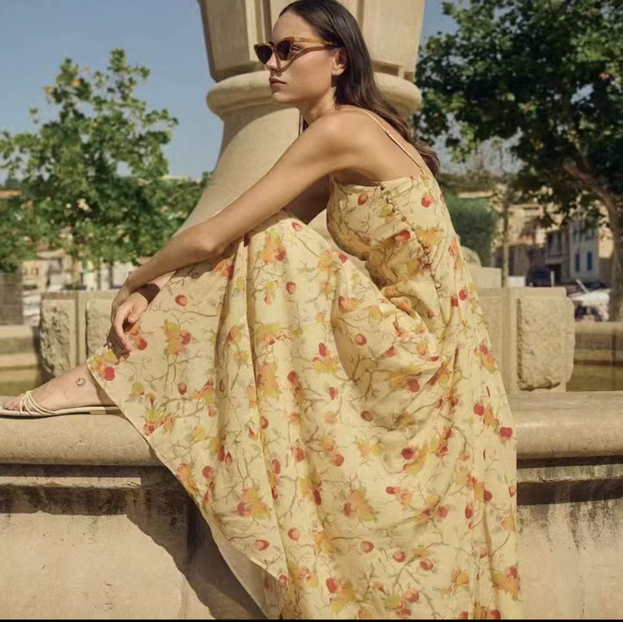 MOS linen midi dress