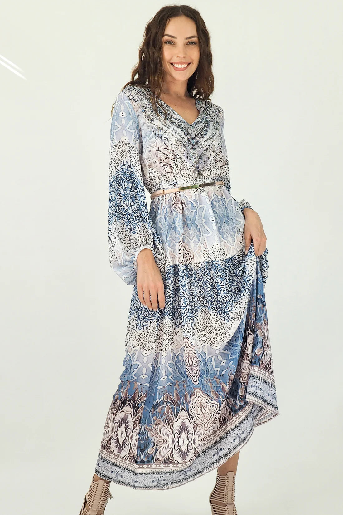 Gems shinning diamond maxi dress