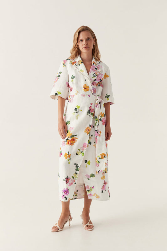 Aje Tabitha Wrap Front Midi Dress