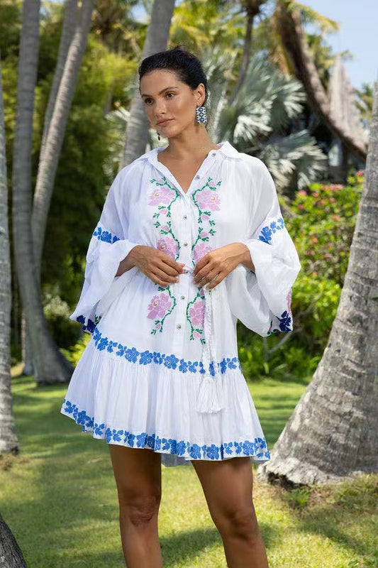 Missjune viscose linen short dress