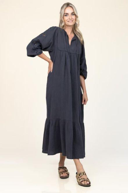 Lollys laudry cotton midi dress