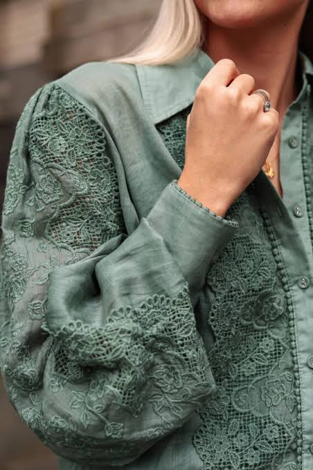 MOS linen green shirt