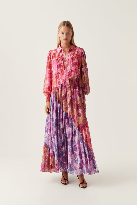 BOHO Collisions Smock Maxi Dress