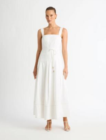 Sheike Linen white maxi dress