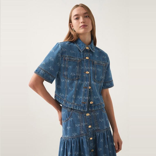 Aje denim logo shirt
