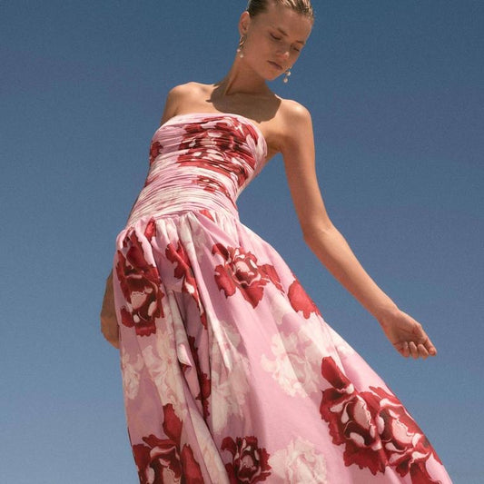 Aje pink floral maxi dress