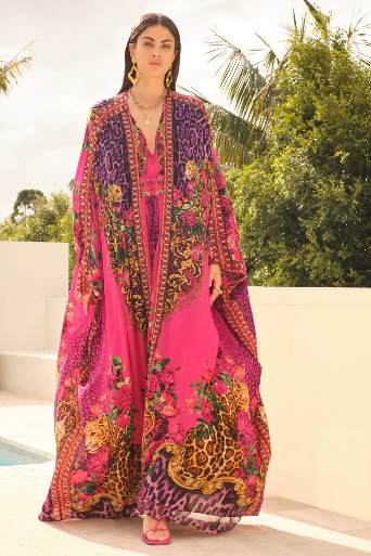 Purple leopard wrap dress