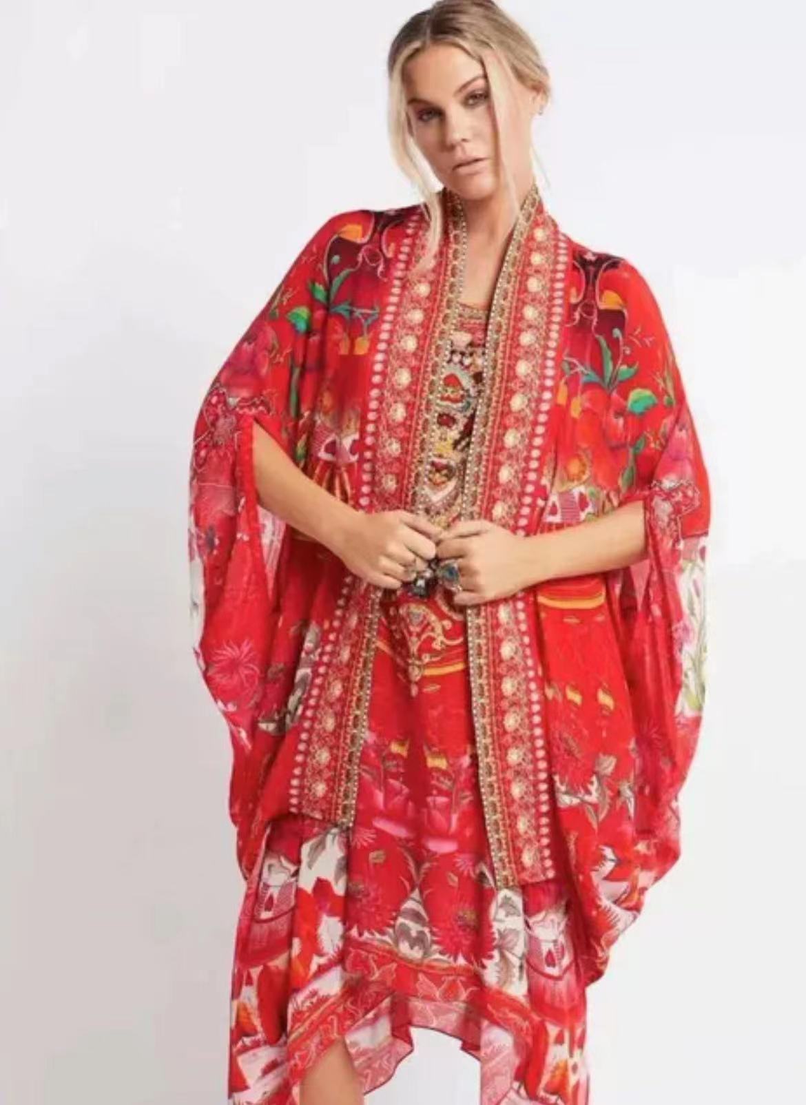 Czarina Red Carnival maxi dress