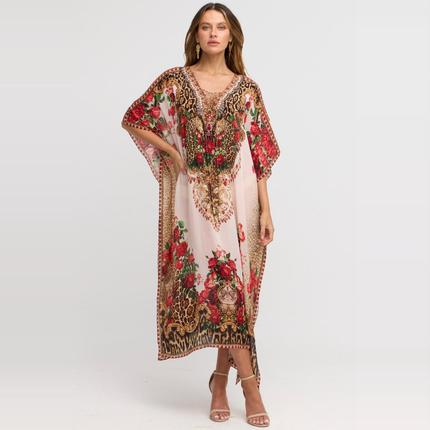 Czarina white leopard medium kaftan